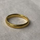 22CT GOLD WEDDING BAND 4G APPROX SIZE L