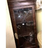 MAHOGANY ASTRAGAL GLAZED CORNER CABINET