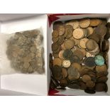 BOX OF PRE-DECIMAL PENNIES AND HALF PENNIES