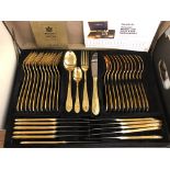 CASED BESTECKE SOLINGEN GOLD PLATED CANTEEN OF CUTLERY