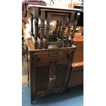 OAK NEST OF THREE TABLES AND A TALLBOY CHEST