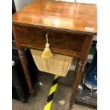 REGENCY MAHOGANY WORK TABLE WITH FITTED FRIEZE DRAWER,