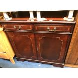 MAHOGANY LINE INLAID TWO DOOR CABINET