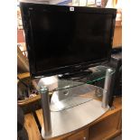 PANASONIC VIERA TV ON CLEAR GLASS MEDIA STAND