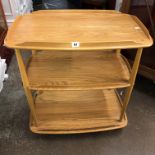 ERCOL MORNING DEW LIGHT ELM TROLLEY TABLE