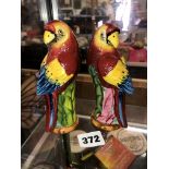 PAIR OF PARAKEET CONDIMENTS