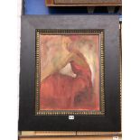 DEANA NASTIC OIL ON CANVAS LADY IN RED,