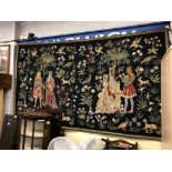 WOOLLEN WALL HANGING OF A 16TH CENTURY SCENE