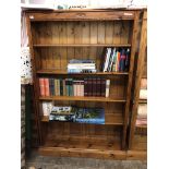 PINE 6FT OPEN BOOKCASE WITH ADJUSTABLE SHELVES