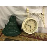 NEW YORK ELECTRIC CORP OUTDOOR CLOCK AND CAST IRON GUTTER PIPE HOPPER