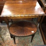 OAK BARLEY TWIST TABLE AND AN OVAL OCCASIONAL TABLE