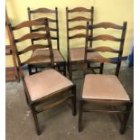 SET OF FOUR ERCOL LADDER BACK CHAIRS
