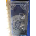 COVENTRY HERALDIC CREST ETCHING ON GLASS PANE 61 X 105CM APPROX