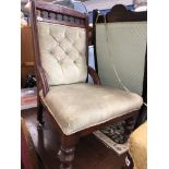 EDWARDIAN MINT BUTTON BACK UPHOLSTERED NURSING CHAIR