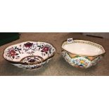 ROYAL WORCESTER OCTAGONAL PANELLED BOWL AND A ROYAL WORCESTER PRINCE REGENT BOWL