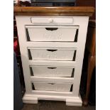 WHITE PAINTED KITCHEN VEGETABLE AND BREAD STORAGE CHEST
