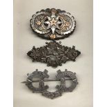 SELECTION OF SILVER VICTORIAN LUCKY HORSESHOE AND BAR BROOCHES