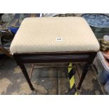 EDWARDIAN UPHOLSTERED PIANO STOOL