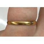 22CT GOLD WEDDING BAND SIZE K 1.