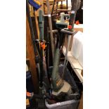 SELECTION OF GARDEN HAND TOOLS, TELESCOPIC HEDGE CUTTERS, TRIMMER,
