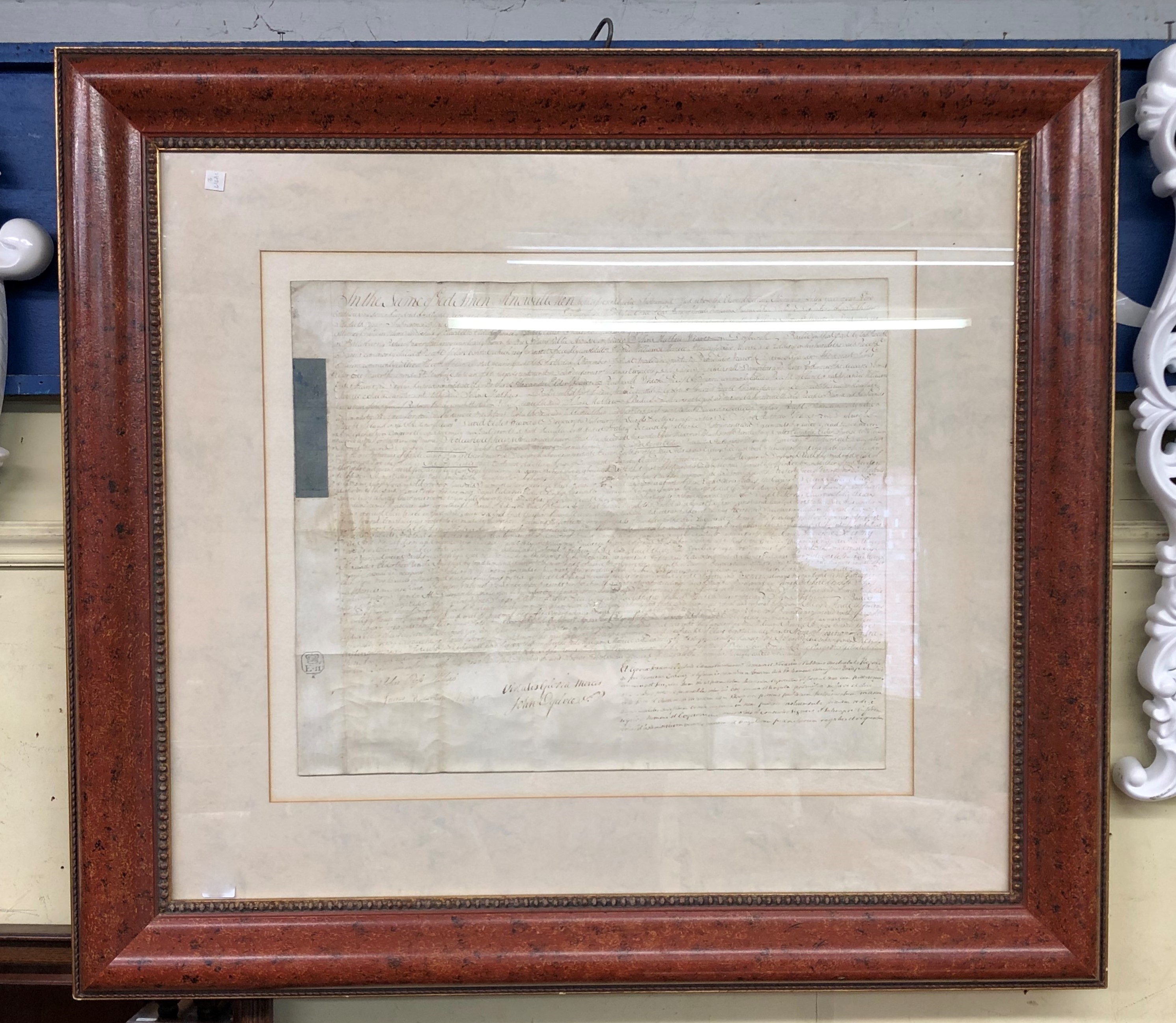 PARCHMENT INDENTURE F/G 70 X 81CM APPROX