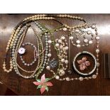 BAG OF CULTURED PEARLS, NECKLACES, BANGLES,