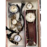 SELECTION OF MAINLY LADIES WRIST WATCHES AND A BOXED INGERSOLL WRIST WATCH ON LEATHER STRAP