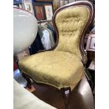 VICTORIAN KIDNEY BACKED UPHOLSTERED NURSING CHAIR