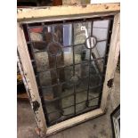 LEADED AND STAINED GLASS CASEMENT WINDOW