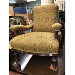 LATE VICTORIAN UPHOLSTERED GENTLEMAN'S CHAIR