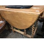 OAK BARLEY TWIST DROP FLAP TABLE