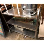 STAINLESS STEEL MOBILE CATERING TROLLEY