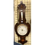 JJ WILSON AND SON ANEROID BAROMETER INLAID CASE