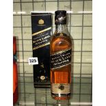 BOXED JOHNNY WALKER BLACK LABEL 12 YEAR OLD WHISKEY 35CL