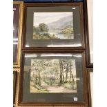PAIR OF WATERCOLOURS OF COALWICK NATURE RESERVE F/G SIGNED V.