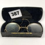 PAIR OF PINCE NEZ READERS IN CASE