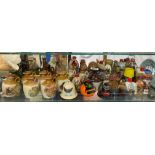 COMPLETE SHELF OF NOVELTY SPIRIT MINIATURES INCLUDING WADE WHISKEY BELLS,