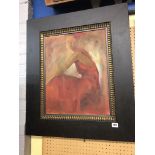 DEANA NASTIC OIL ON CANVAS LADY IN RED,