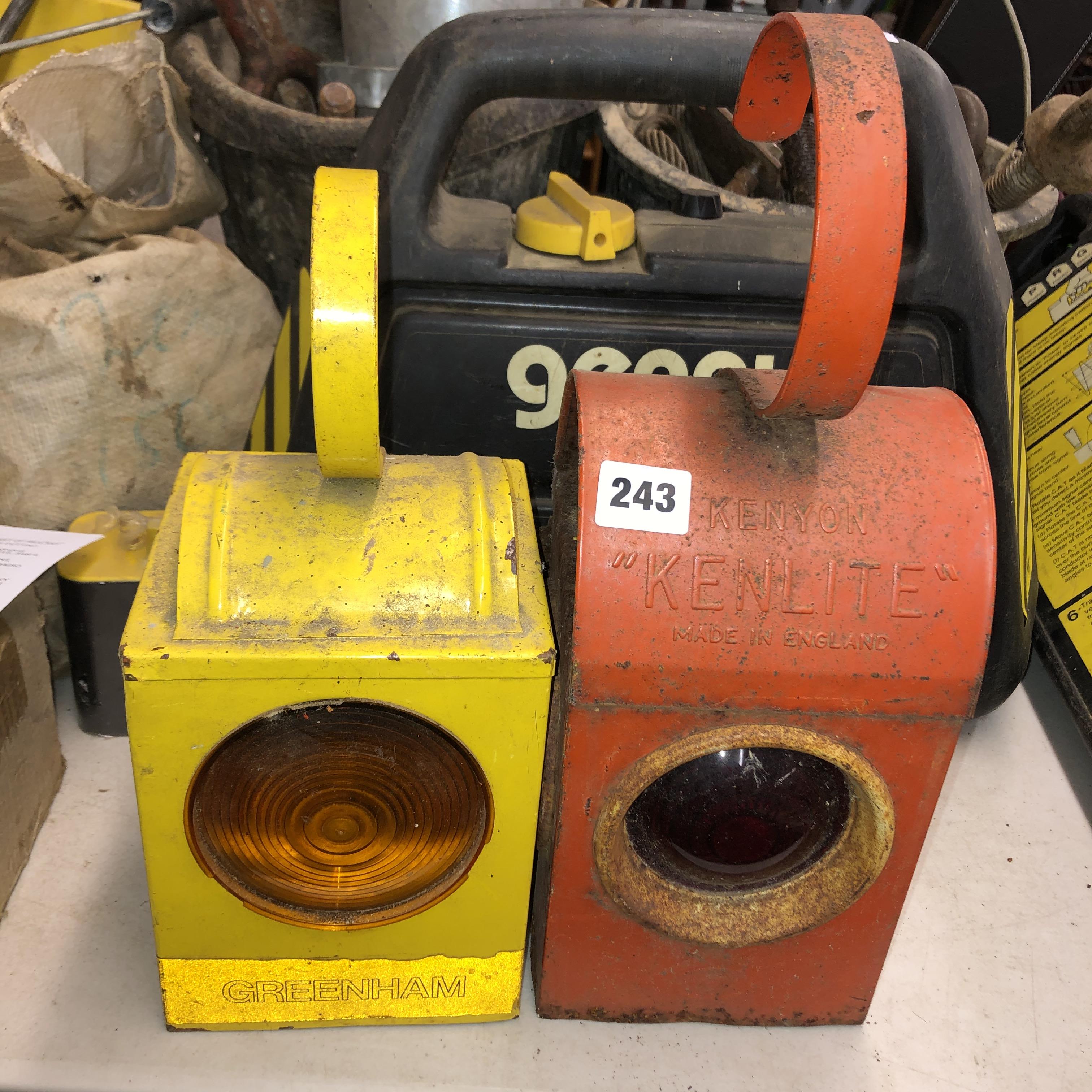 TWO BUILDING SITE SAFETY LANTERNS