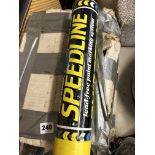 BOX OF SPEED LINE LEAD FREE PAINT MARKING SYSTEM AND BUCKET OF SEALANT