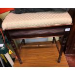 EDWARDIAN UPHOLSTERED PIANO STOOL