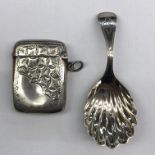 SILVER ENGRAVED VESTA CASE,