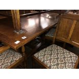 OAK REFECTORY TABLE AND SIX CHAIRS
