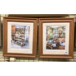 TWO LIMITED EDITION SIGNED PRINTS KITCHEN SCENE 2362/2612 & LIVING ROOM SCENE 1970/3679 BY TOM