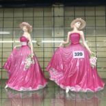 TWO COALPORT PERFECT ROSE BONE CHINA FIGURES