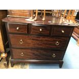 FIVE DRAWER MAHOGANY STAG MINSTRAL CHEST