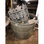 TUB OF UPVC STONE EFFECT GARDEN ORNAMENTS