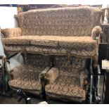 ITALIANATE SHOW WOOD FRAME UPHOLSTERED THREE PIECE SUITE