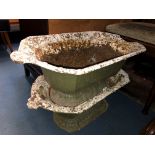 TWO CAST IRON PLANT TROUGHS