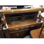 OAK GLAZED COURT CUPBOARD